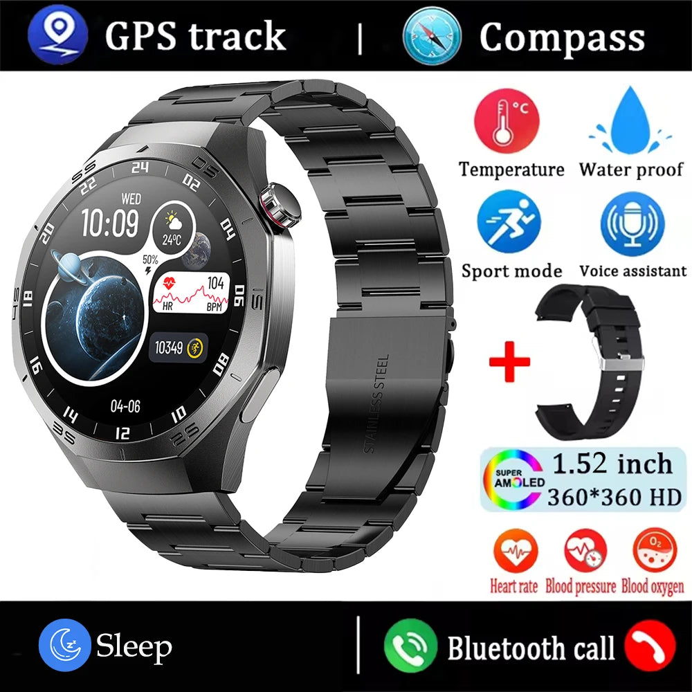 Waterproof Smartwatch 2025 | GPS, AMOLED Display & Health Monitor