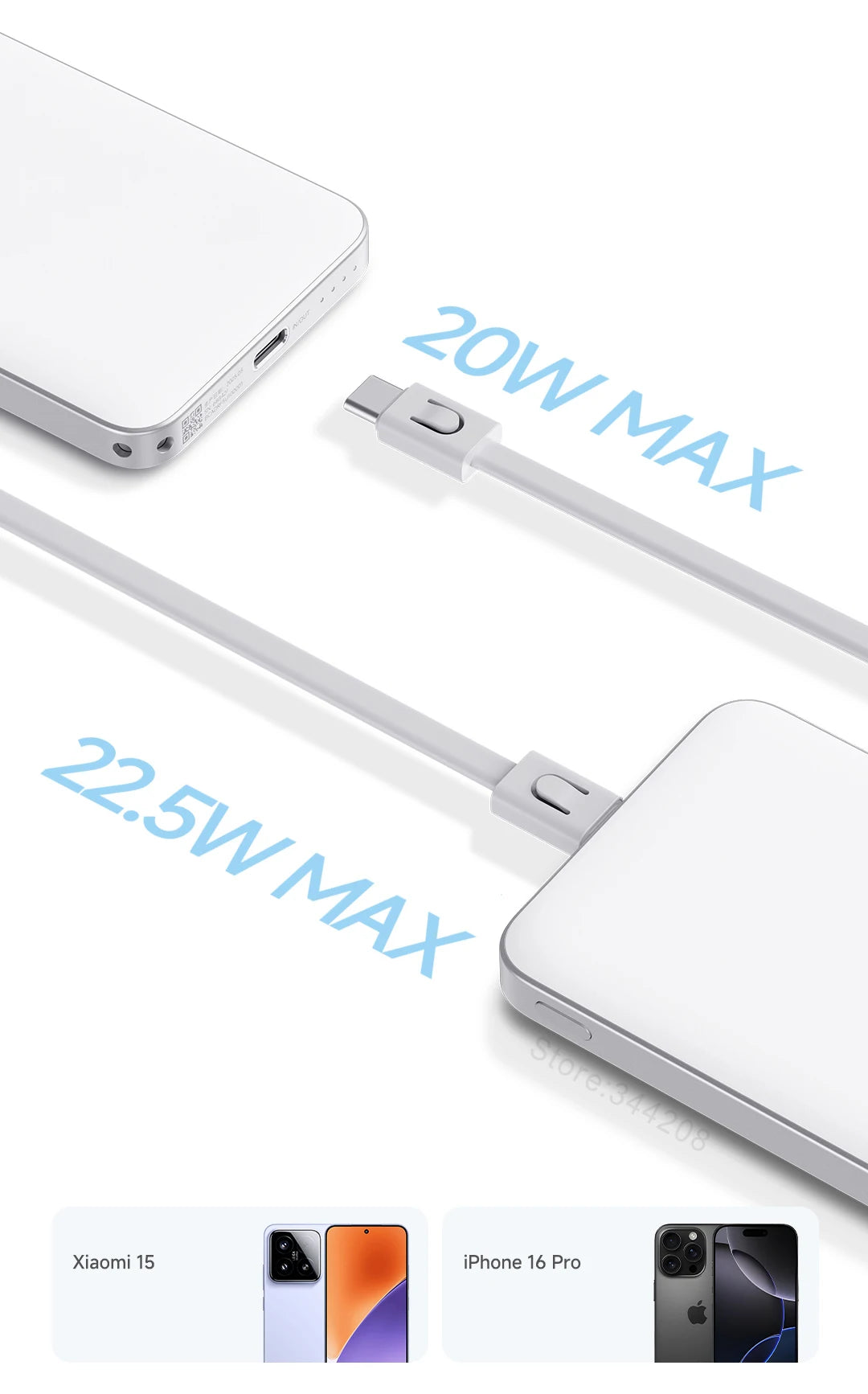 Xiaomi Slim 5000mAh Power Bank – Quick Charge with Temp Control