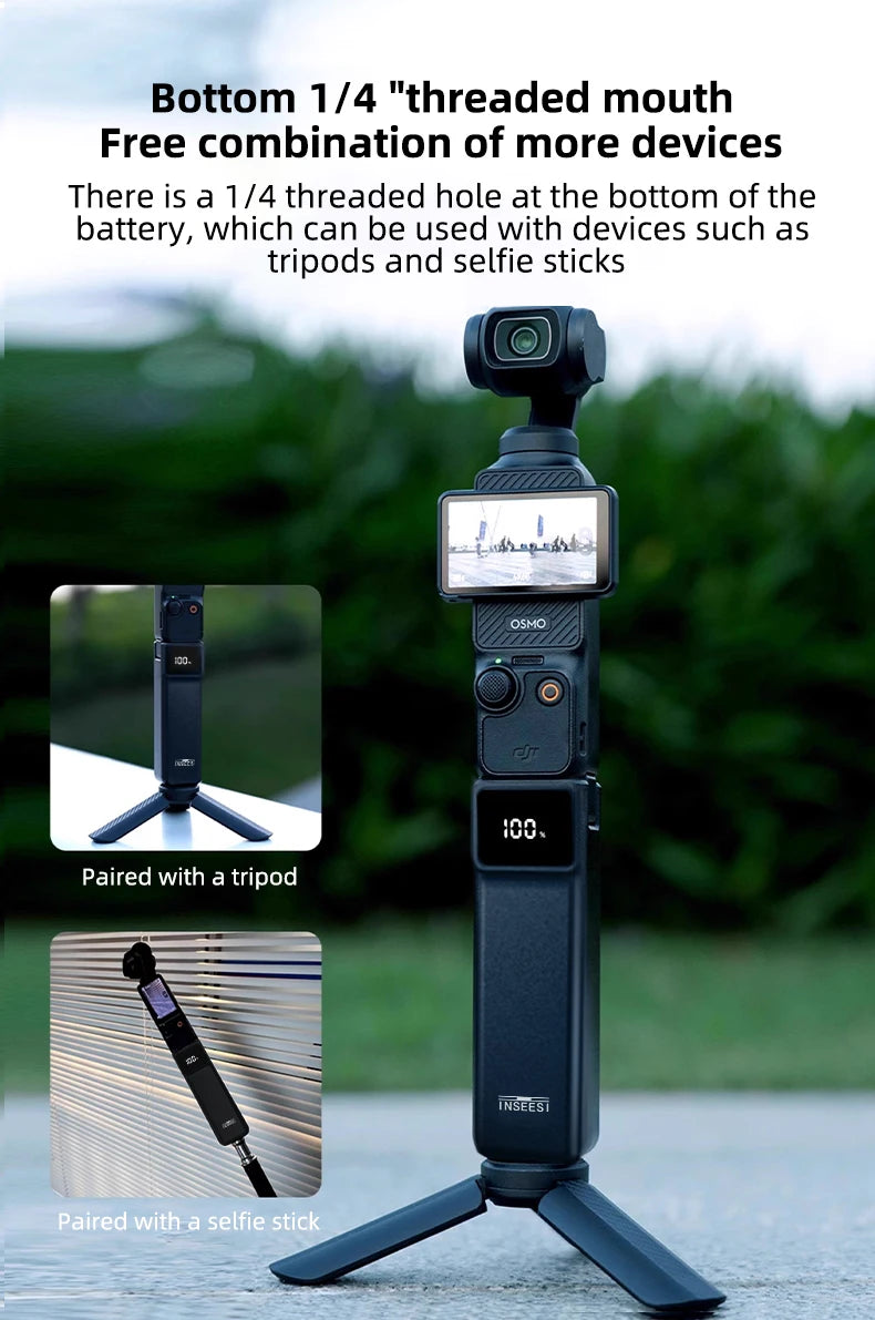 5000mAh Charging Hand Grip for DJI Osmo Pocket 3 with Mini Bracket
