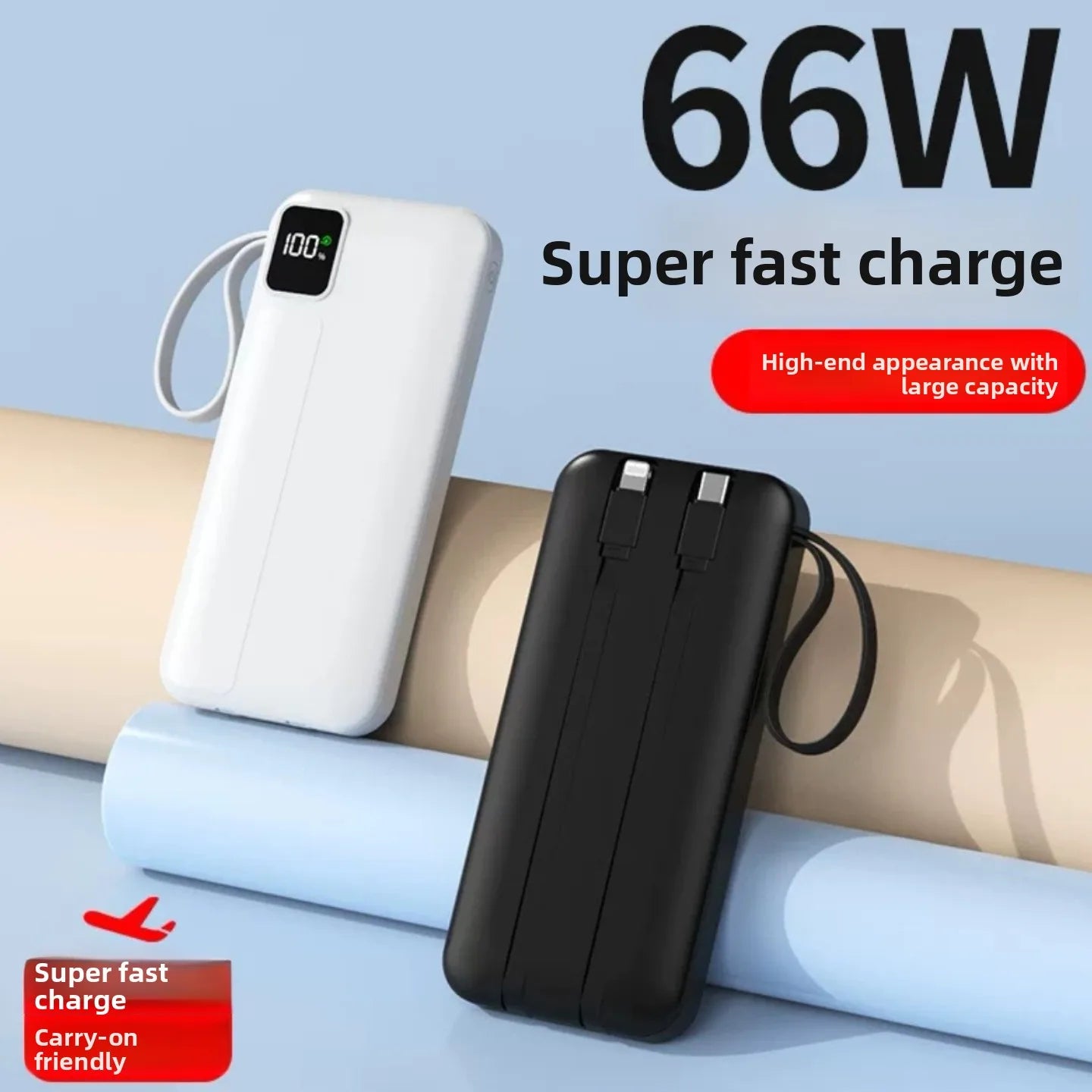 Fast Charging 66W Portable Power Bank – Compact & Powerful