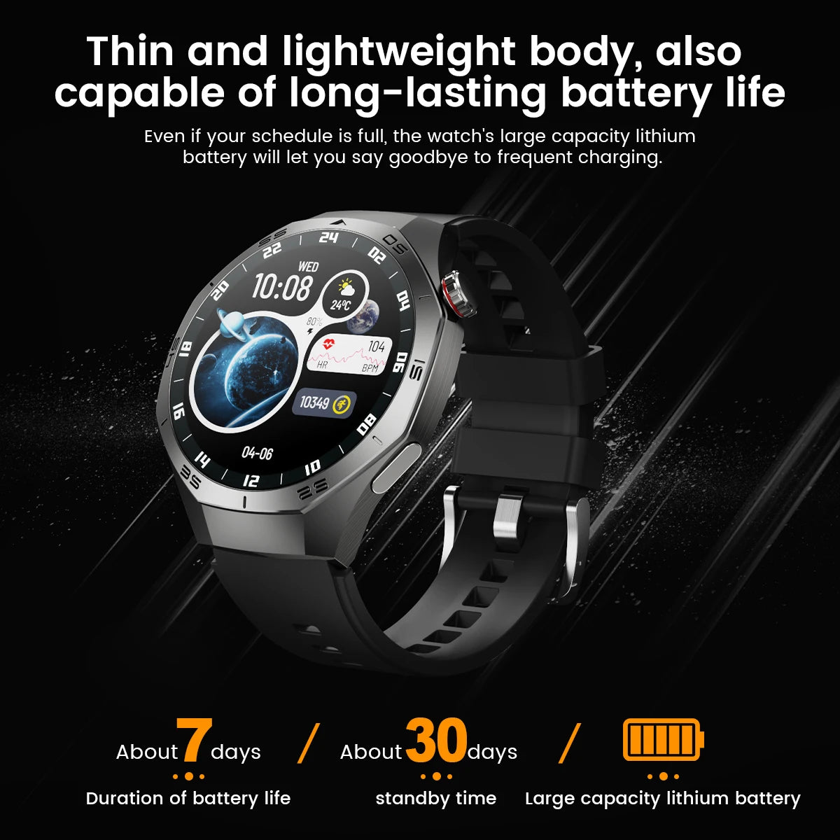 Waterproof Smartwatch 2025 | GPS, AMOLED Display & Health Monitor