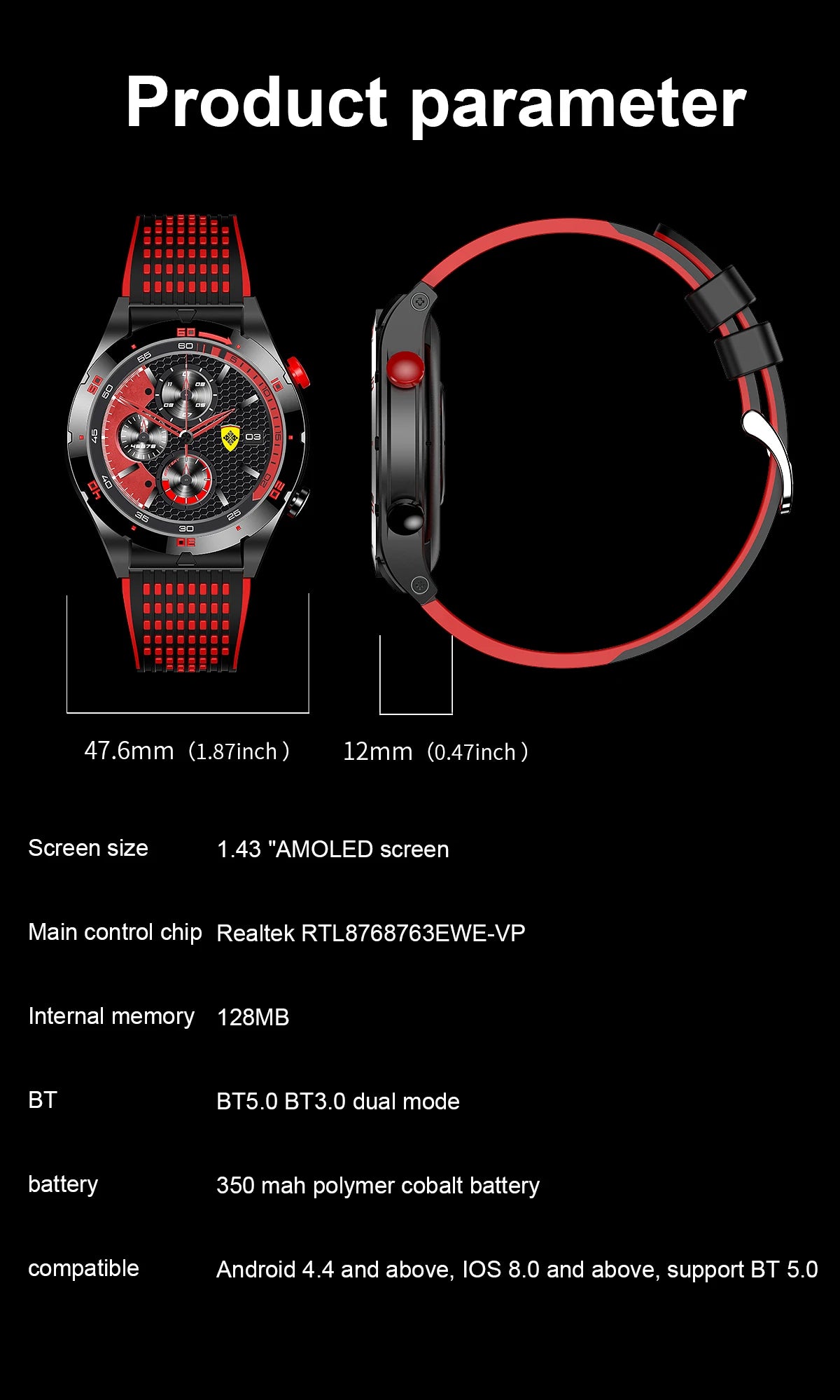 2025 GEJIAN AMOLED Smartwatch | NFC, GPS & Health Tracking