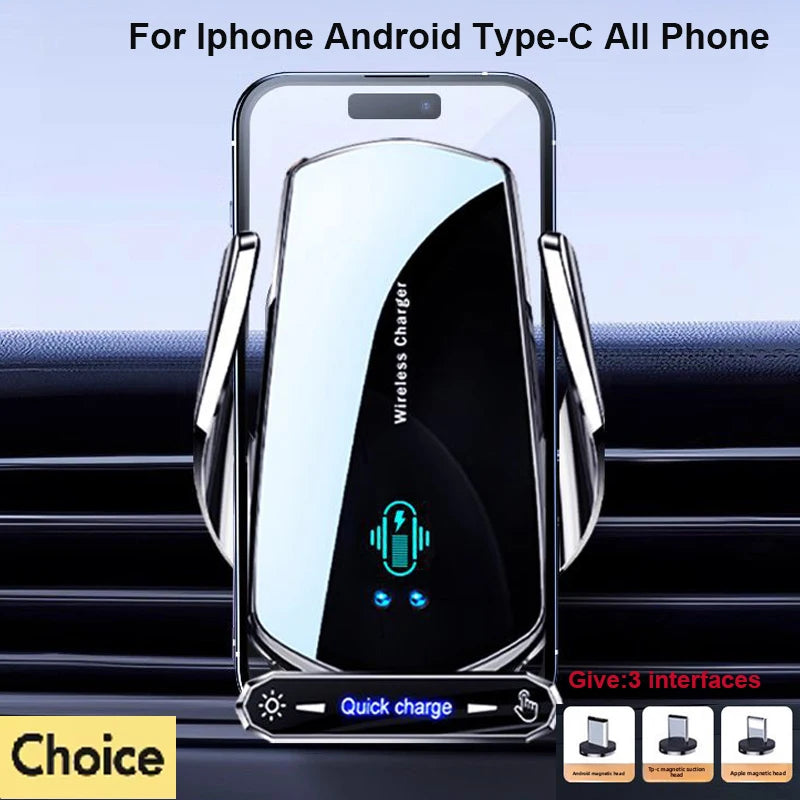 Smart Wireless Car Charger – Automatic Clamping Holder