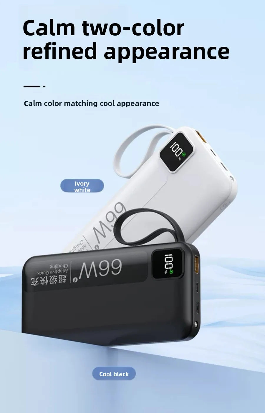 Fast Charging 66W Portable Power Bank – Compact & Powerful