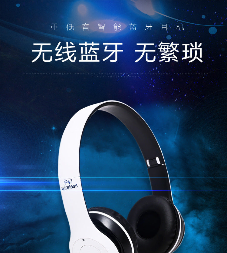 P47 Foldable Bluetooth Headset | Wireless Stereo for iPhone & Android