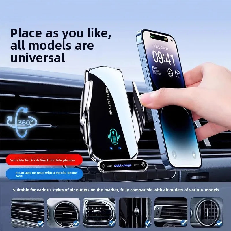 Smart Wireless Car Charger – Automatic Clamping Holder