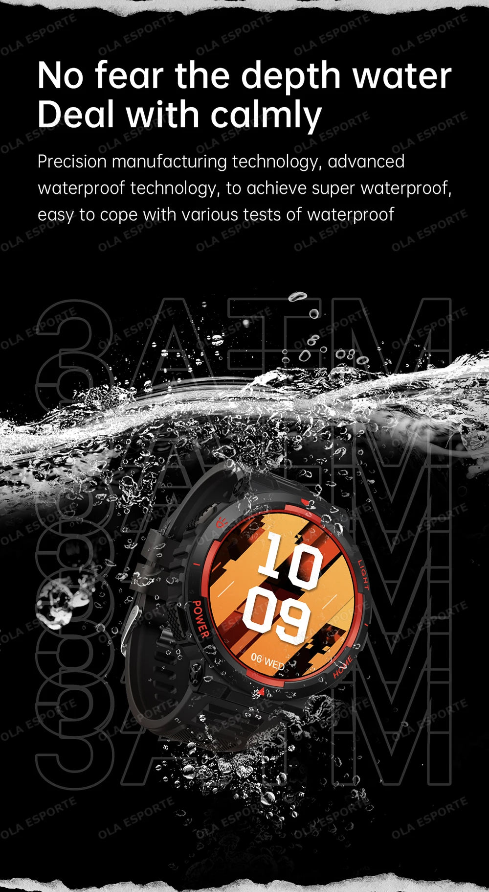 Swimming Smartwatch | 30M Waterproof, Flashlight & Fitness Tracker
