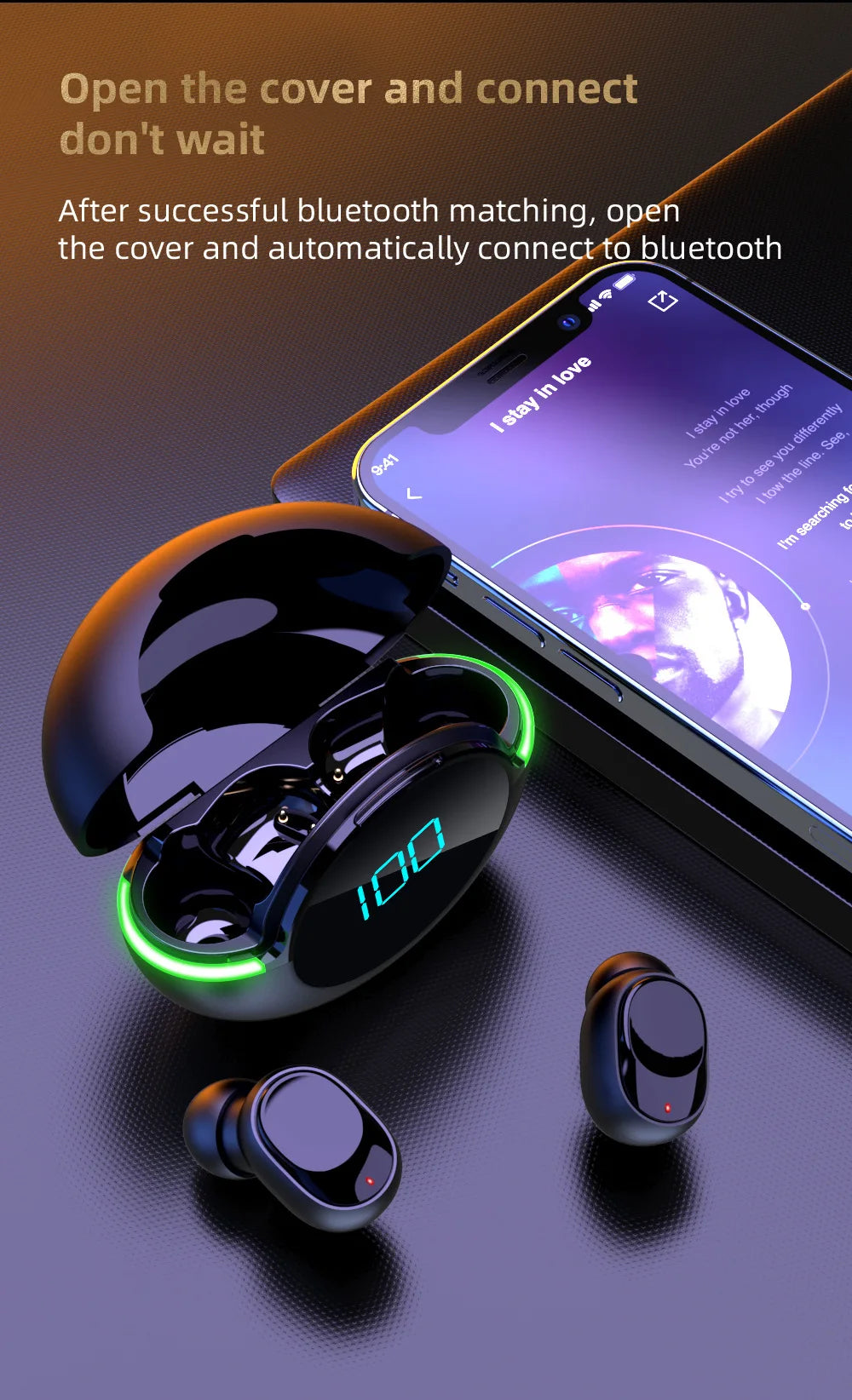 #Y80 New Bluetooth Earphones Tws Wireless Sports Running Waterproof Noise Reduction Gaming Esports Mobile Digital Display
