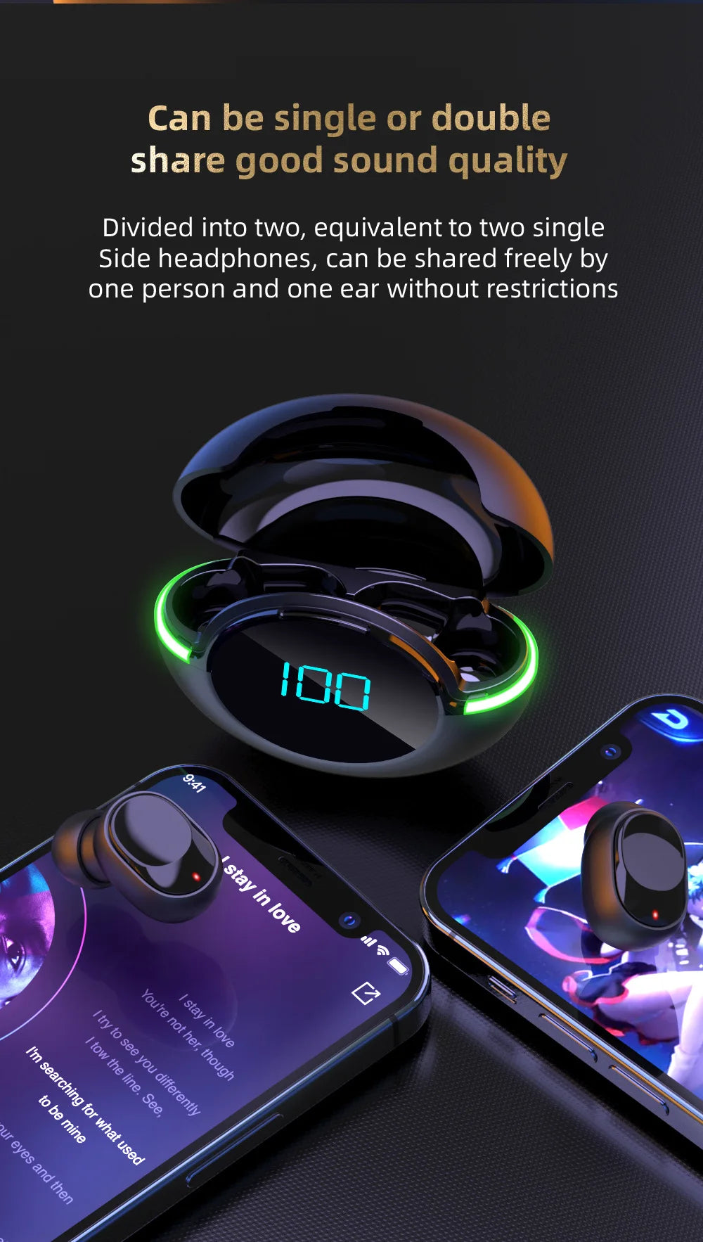 #Y80 New Bluetooth Earphones Tws Wireless Sports Running Waterproof Noise Reduction Gaming Esports Mobile Digital Display