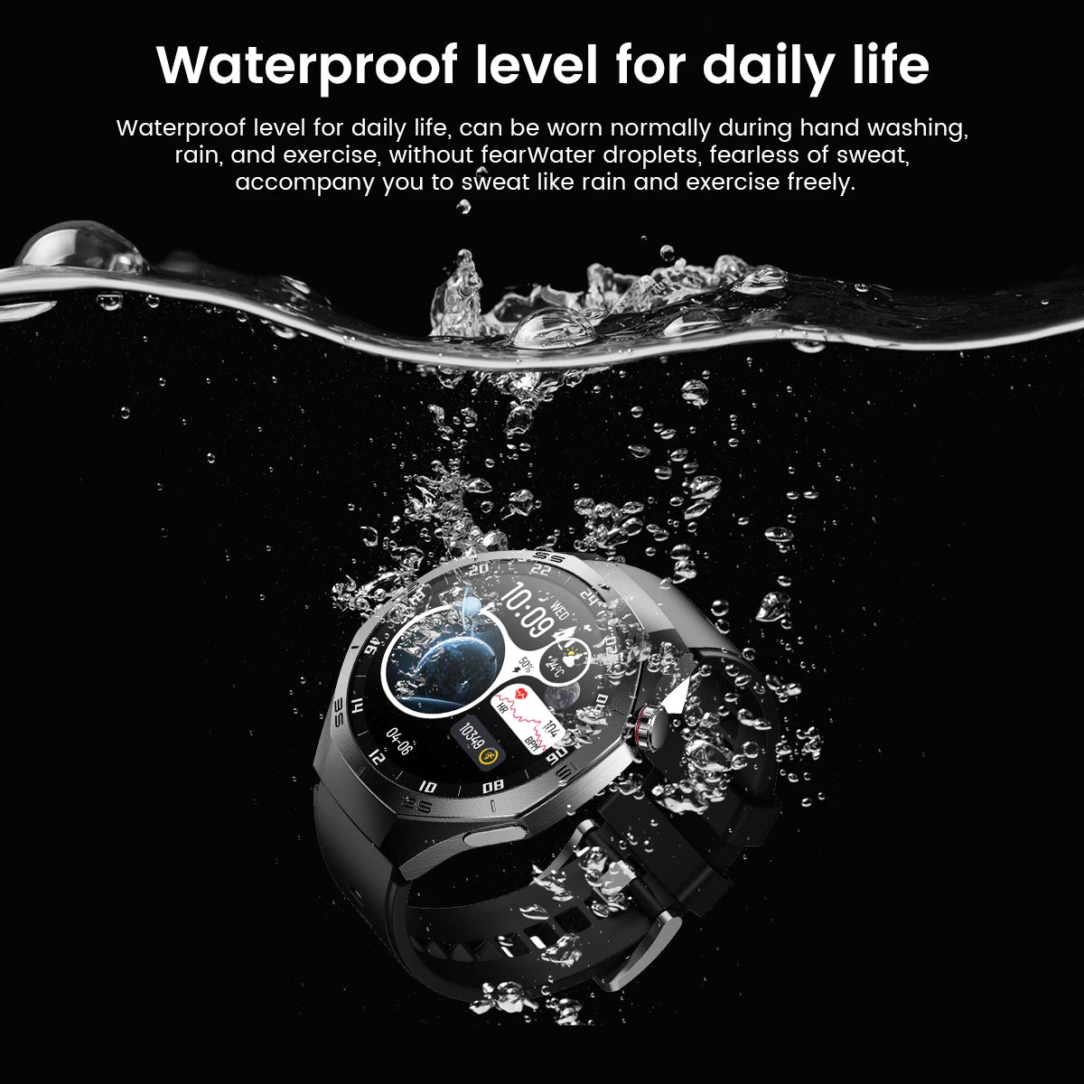 Waterproof Smartwatch 2025 | GPS, AMOLED Display & Health Monitor