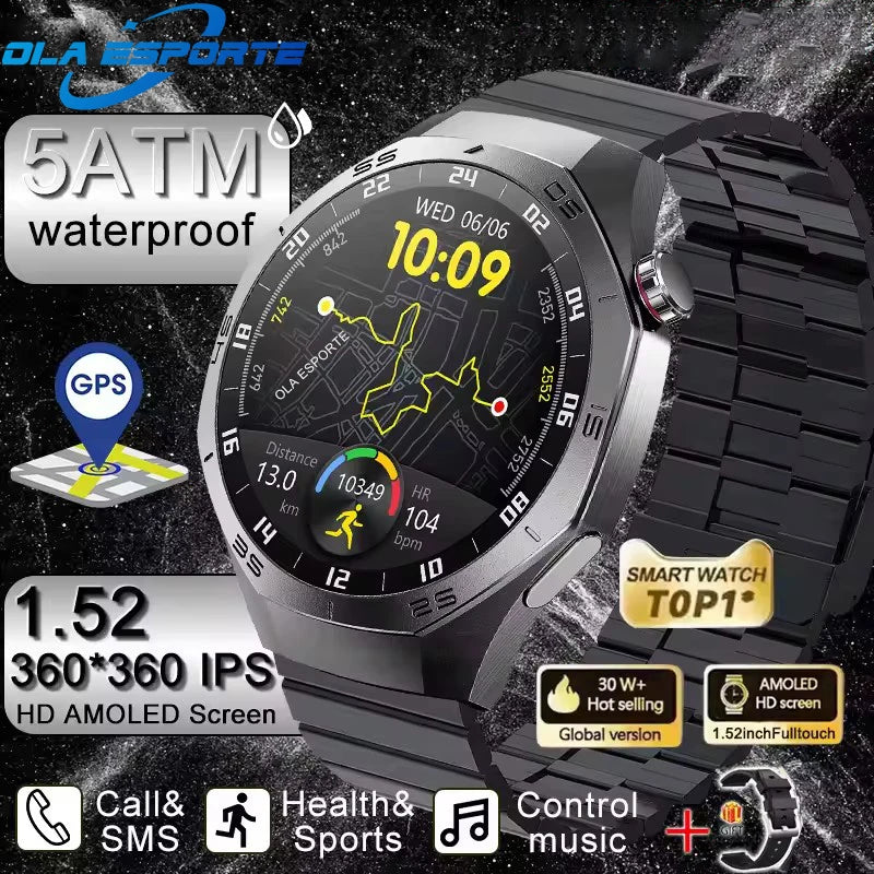 2025 New IP68 Waterproof Smart Watch AMOLED Screen Bluetooth Call All-day Heart Rate Monitoring Health Smartwatch For Men Women.