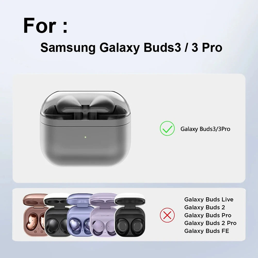 Galaxy Buds 3 / 3 Pro Case | Transparent TPU Cover with Keychain
