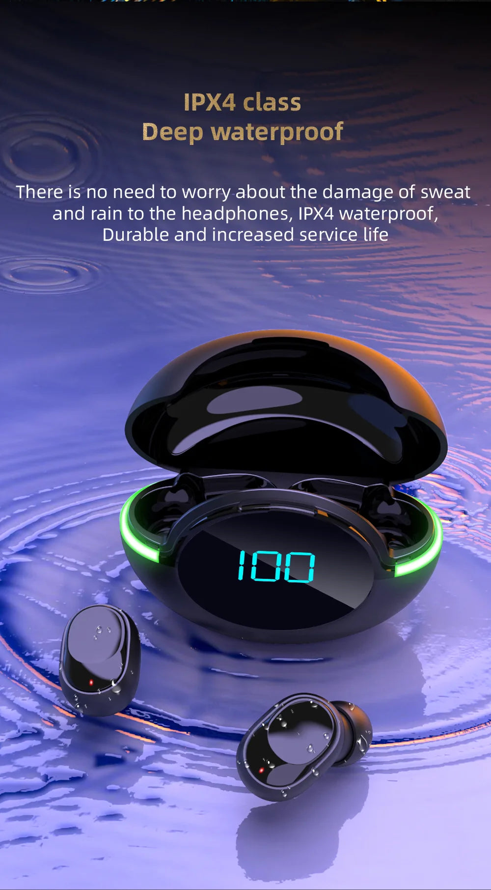 #Y80 New Bluetooth Earphones Tws Wireless Sports Running Waterproof Noise Reduction Gaming Esports Mobile Digital Display