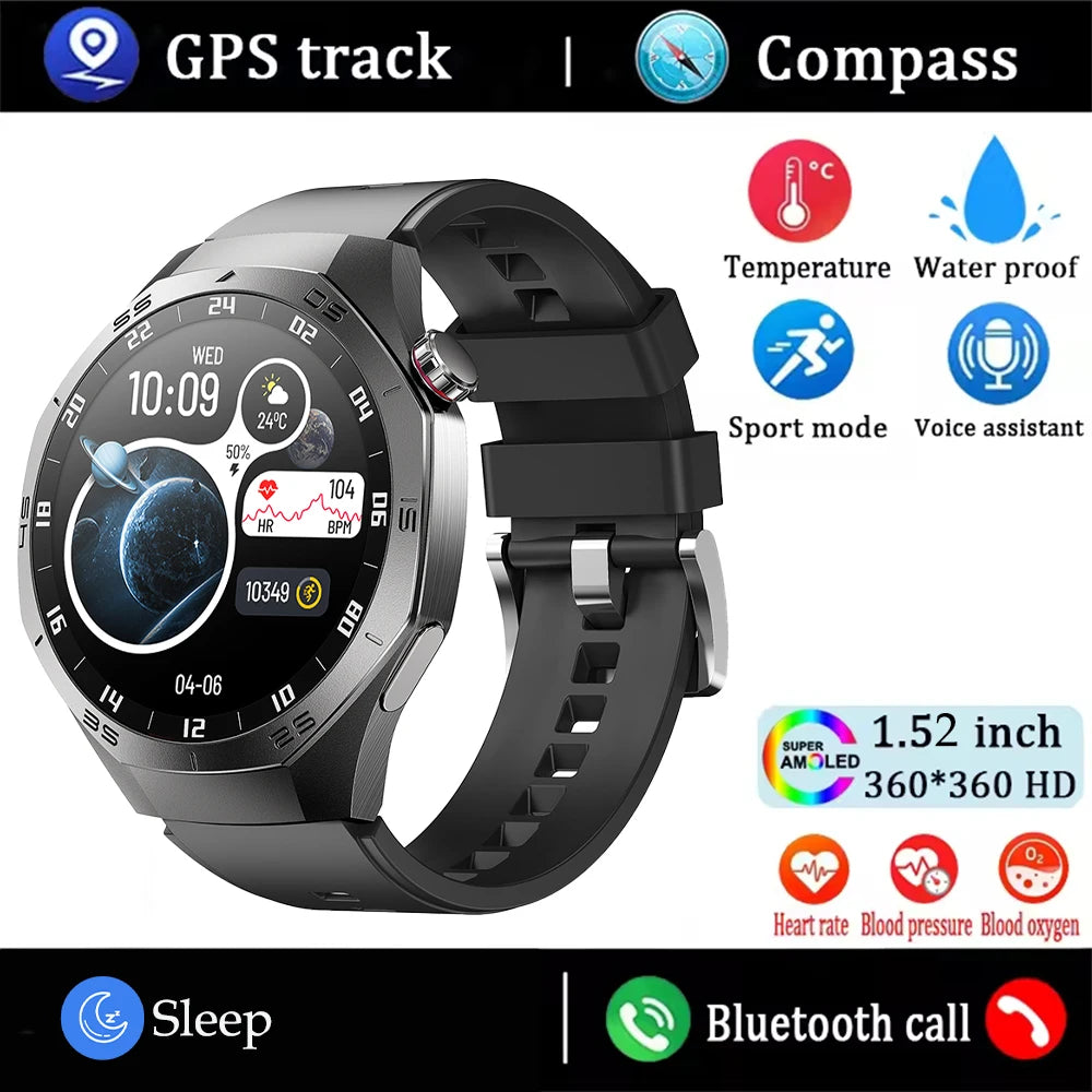 Waterproof Smartwatch 2025 | GPS, AMOLED Display & Health Monitor