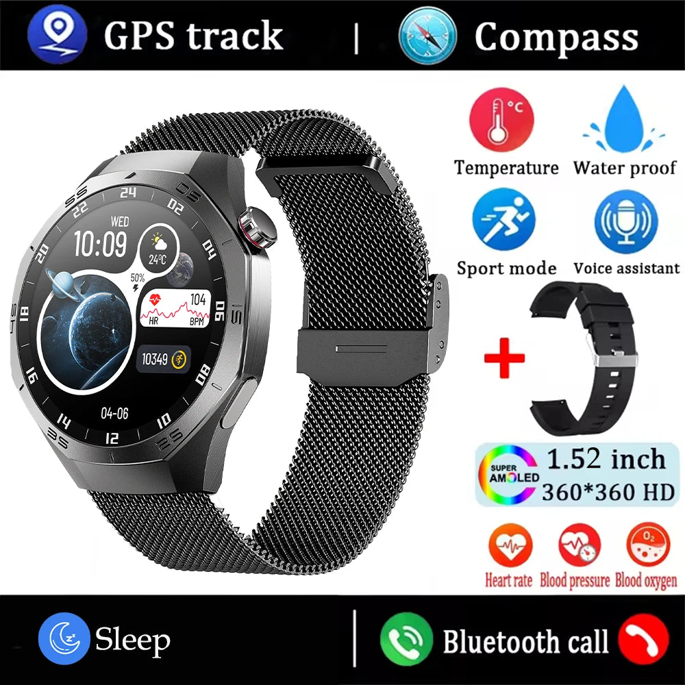 Waterproof Smartwatch 2025 | GPS, AMOLED Display & Health Monitor