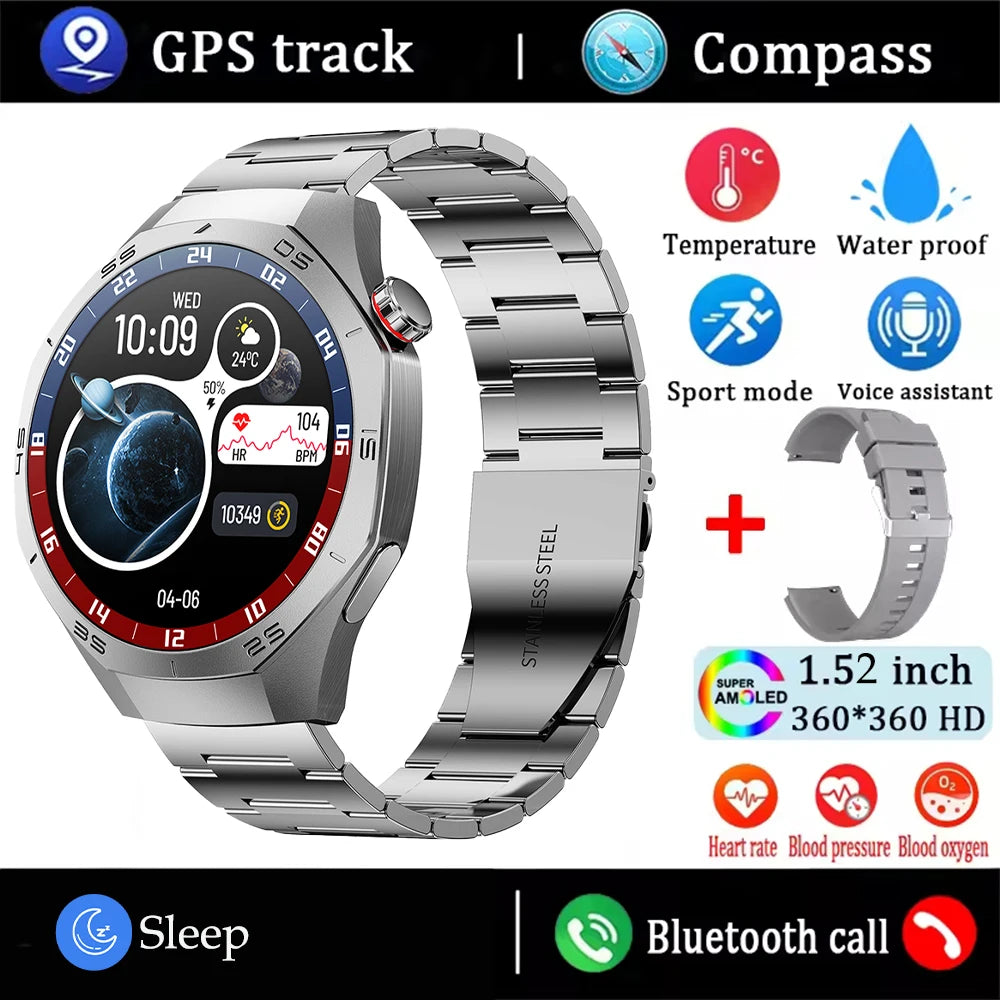Waterproof Smartwatch 2025 | GPS, AMOLED Display & Health Monitor