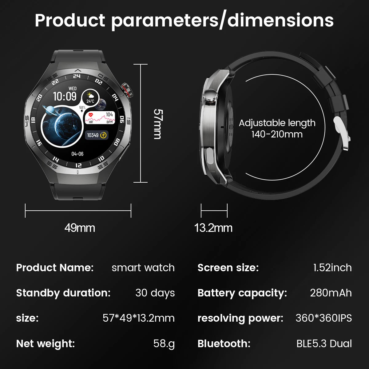 Waterproof Smartwatch 2025 | GPS, AMOLED Display & Health Monitor