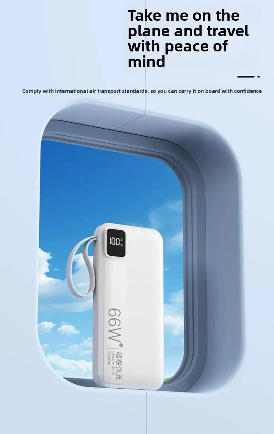 Fast Charging 66W Portable Power Bank – Compact & Powerful