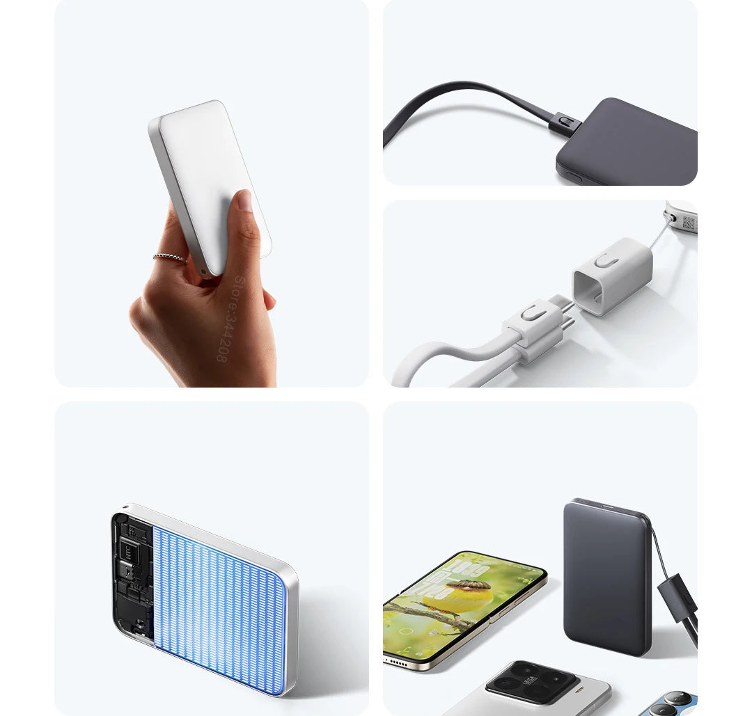 Xiaomi Slim 5000mAh Power Bank – Quick Charge with Temp Control