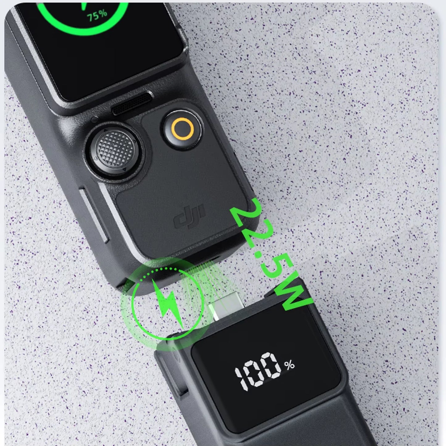 5000mAh Charging Hand Grip for DJI Osmo Pocket 3 with Mini Bracket