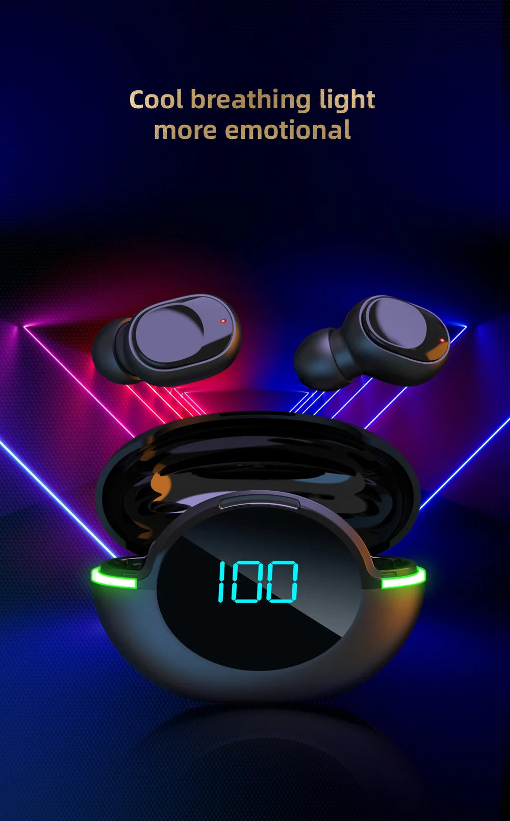 #Y80 New Bluetooth Earphones Tws Wireless Sports Running Waterproof Noise Reduction Gaming Esports Mobile Digital Display