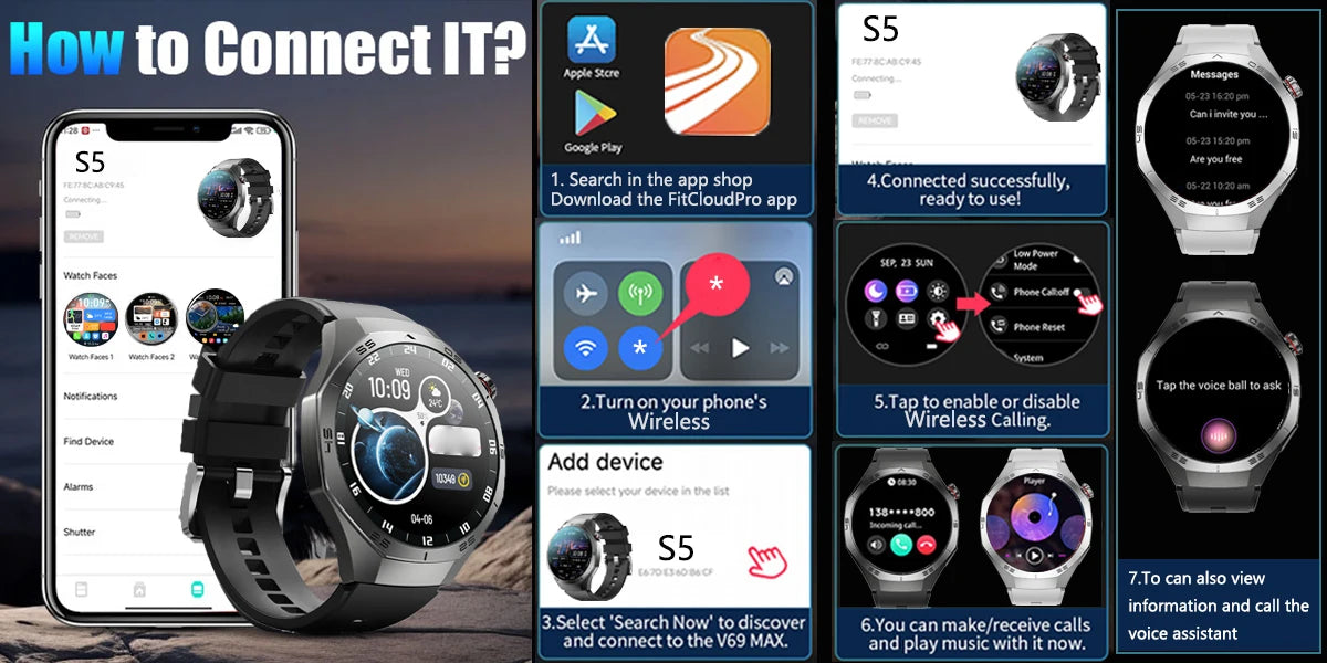 Waterproof Smartwatch 2025 | GPS, AMOLED Display & Health Monitor