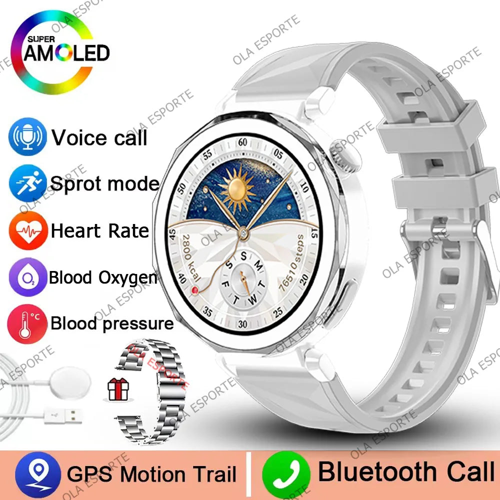2025 New IP68 Waterproof Smart Watch AMOLED Screen Bluetooth Call All-day Heart Rate Monitoring Health Smartwatch For Men Women.