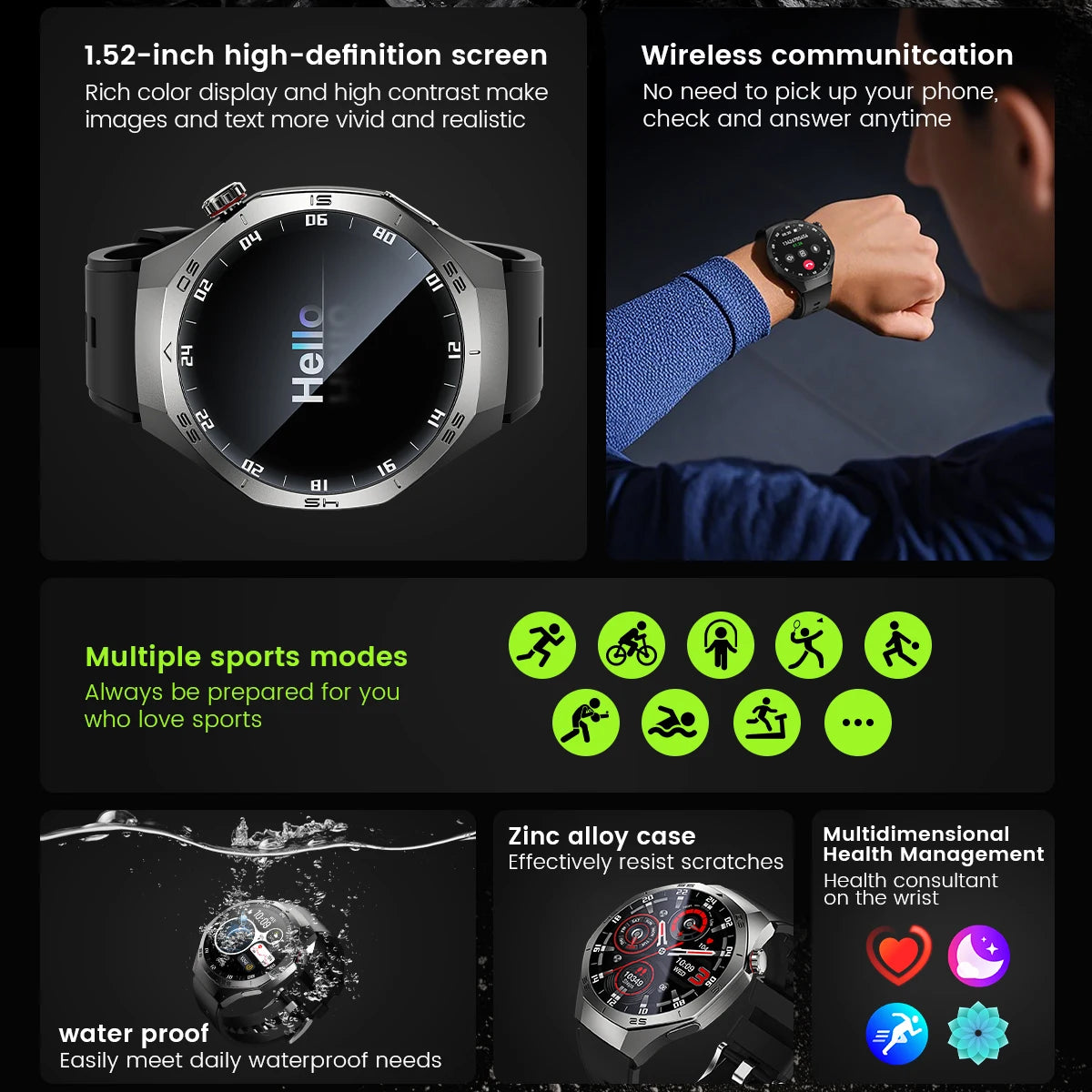 Waterproof Smartwatch 2025 | GPS, AMOLED Display & Health Monitor