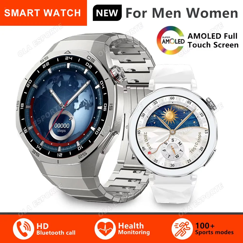 2025 New IP68 Waterproof Smart Watch AMOLED Screen Bluetooth Call All-day Heart Rate Monitoring Health Smartwatch For Men Women.