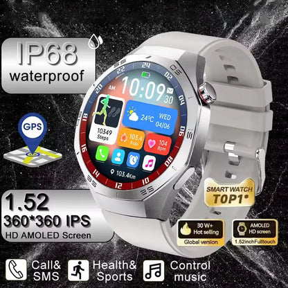 2025 New IP68 Waterproof Smart Watch AMOLED Screen Bluetooth Call All-day Heart Rate Monitoring Health Smartwatch For Men Women.