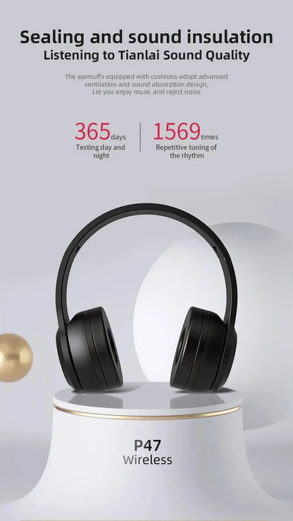 P47 Bluetooth Headset | Wireless, Noise Canceling for iPhone & Samsung