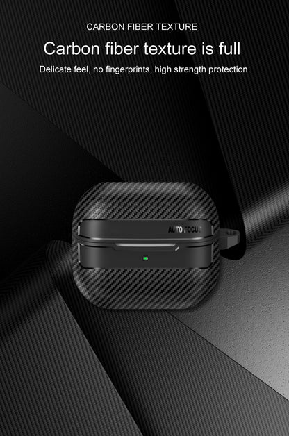 New Carbon Fiber Earphone Protective Cover For Samsung Galaxy Buds 3 / Buds 3 Pro Cover With Keychain Accessories Shockproof Bag