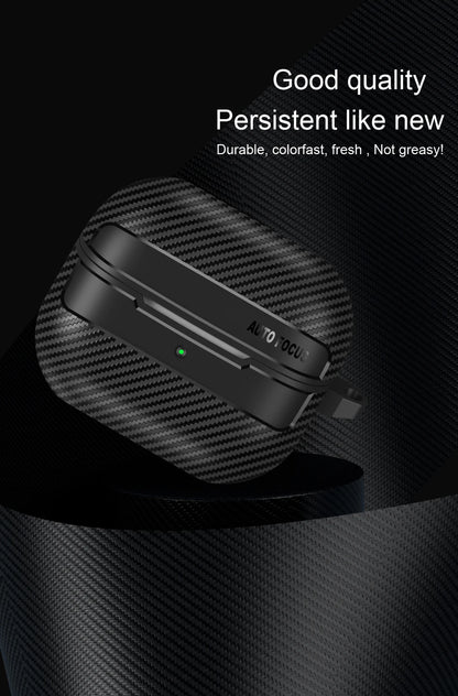 New Carbon Fiber Earphone Protective Cover For Samsung Galaxy Buds 3 / Buds 3 Pro Cover With Keychain Accessories Shockproof Bag