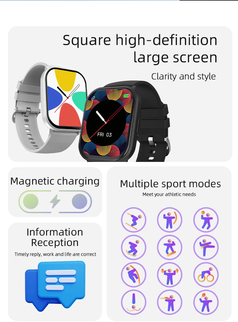 Smartwatch Compatible with Xiaomi, Huawei & Samsung | 2025 Edition