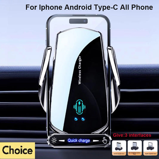 Smart Wireless Car Charger – Automatic Clamping Holder