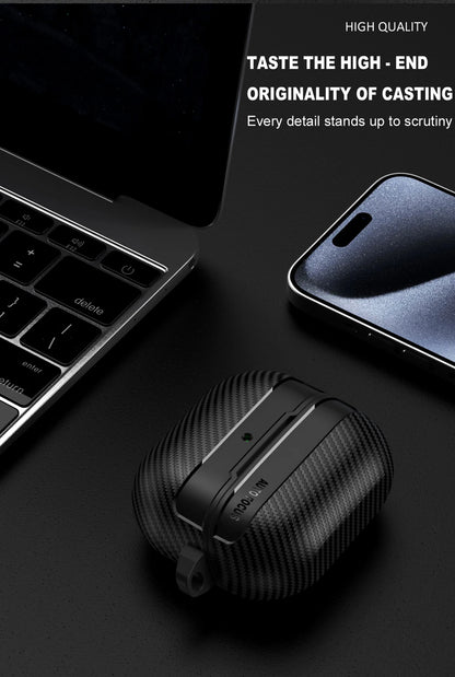 New Carbon Fiber Earphone Protective Cover For Samsung Galaxy Buds 3 / Buds 3 Pro Cover With Keychain Accessories Shockproof Bag