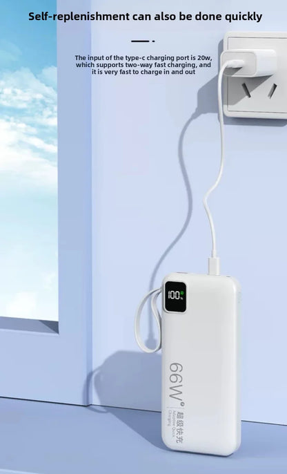 Fast Charging 66W Portable Power Bank – Compact & Powerful