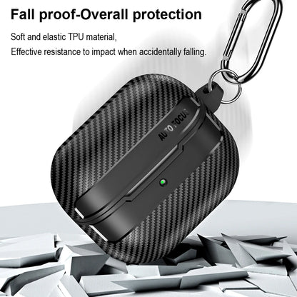New Carbon Fiber Earphone Protective Cover For Samsung Galaxy Buds 3 / Buds 3 Pro Cover With Keychain Accessories Shockproof Bag