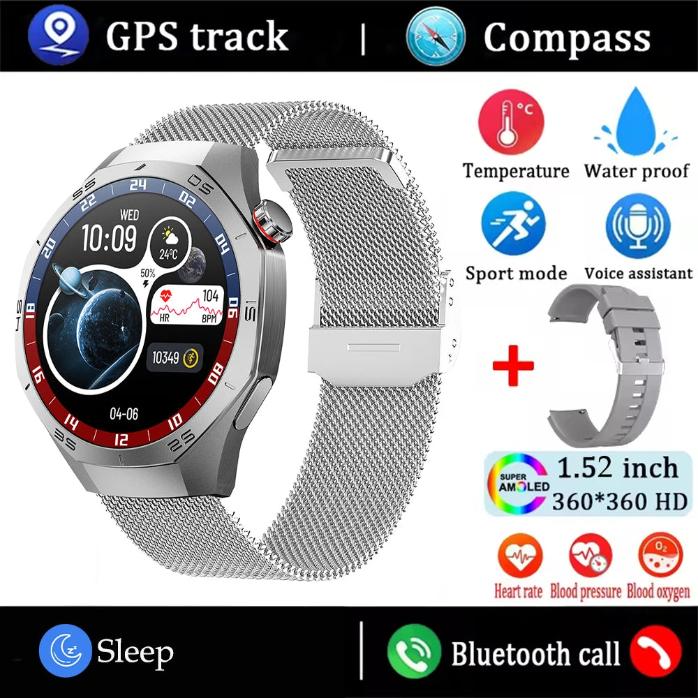 Waterproof Smartwatch 2025 | GPS, AMOLED Display & Health Monitor