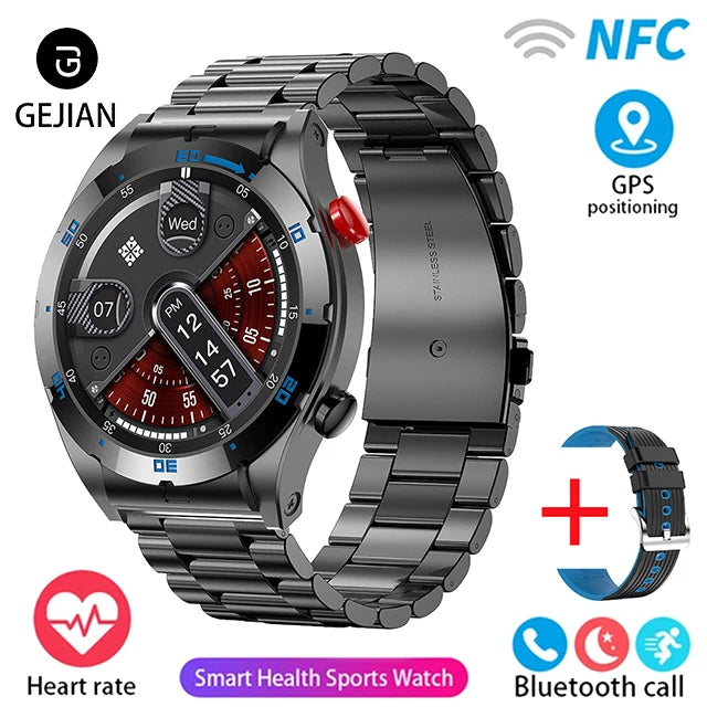 2025 GEJIAN AMOLED Smartwatch | NFC, GPS & Health Tracking
