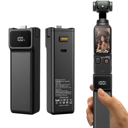 5000mAh Charging Hand Grip for DJI Osmo Pocket 3 with Mini Bracket