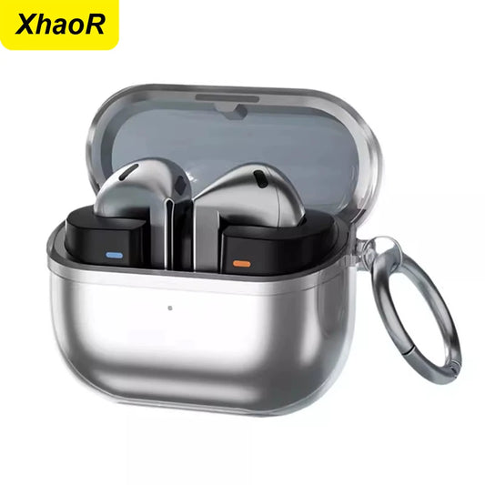 Transparent Bluetooth Earphone Protector Case for Samsung Galaxy Buds 3 Pro/Buds 3 Soft TPU Protective Sleeve Cover With Keyring