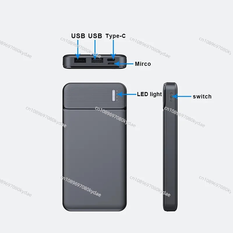 Fast Charge 20000mAh Power Bank – Slim External Battery Pack
