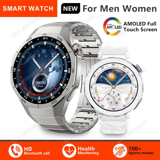 2025 New IP68 Waterproof Smart Watch AMOLED Screen Bluetooth Call All-day Heart Rate Monitoring Health Smartwatch For Men Women.